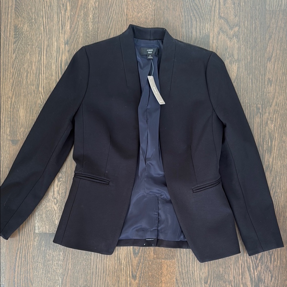 J. Crew Modern Tailored Fit Black Blazer NWT Two Button Workwear Women's Sz 4